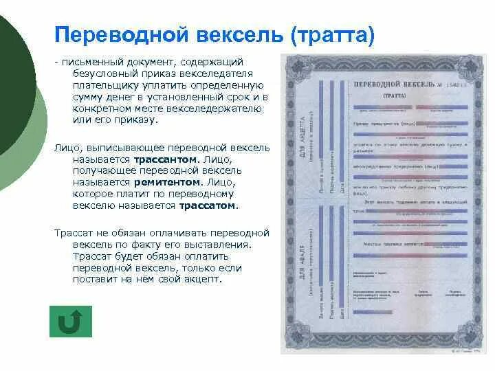 Вексель документ удостоверяющий. Структура переводного векселя. Переводной вексель заполненный. Переводной вексель бланк. Образец заполнения переводного векселя.