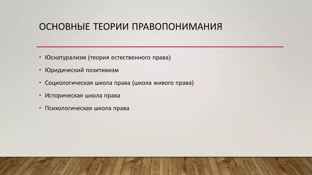 Концепции правопонимания. Основные теории правопонимания. Основные концепции правопонимани. Теории правопонимания ТГП.