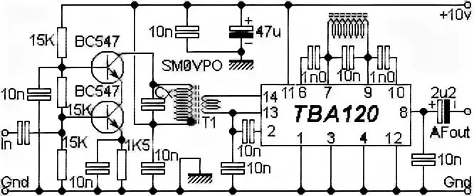 Tba что это. Микросхема tba120t усилитель. Tba120s схема включения. Tba820 УНЧ трансивера. Трансивер на tba120u.