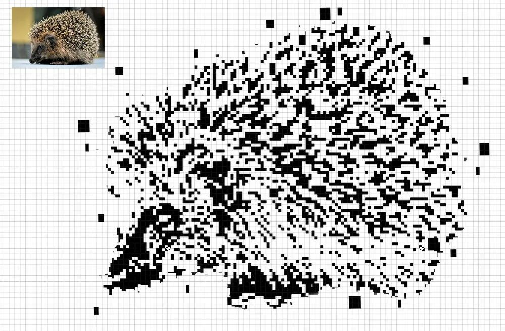 Action pixel. Пиксельная монохромная картинка ежик. pixel action.