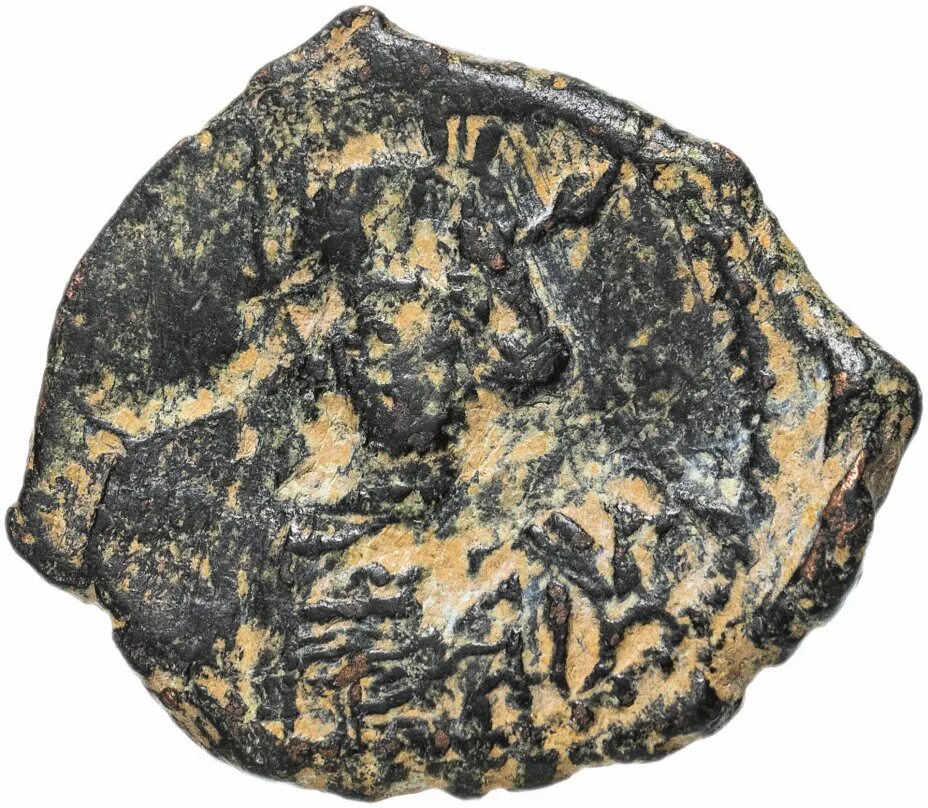 Бронзовая монета византии 4 буквы. Монеты Константина 4 Византия. Монета пентануммий.