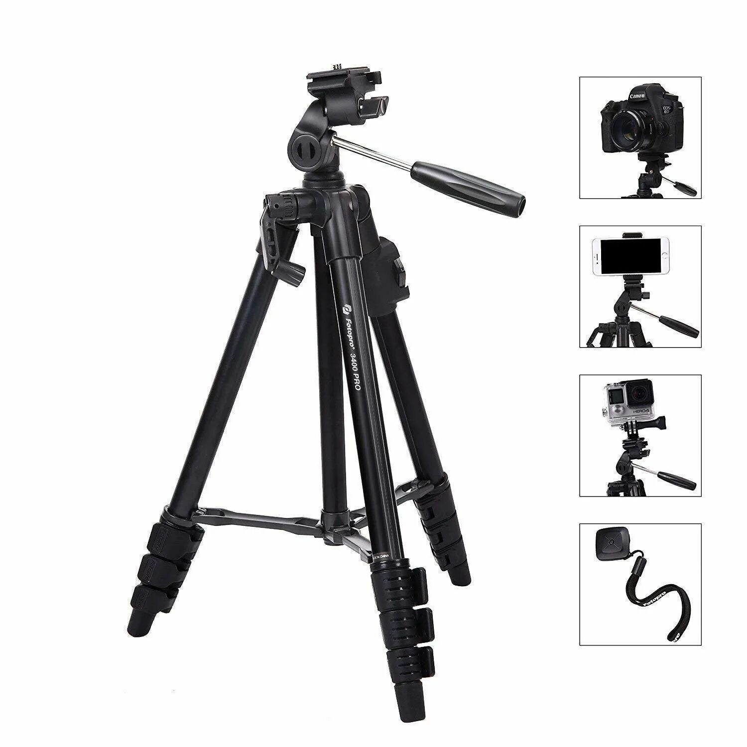 Tripod 1. Штатив fotopro digi-3400. yunteng vct-880rm. площадка к штативу fotopro digi 3400. joby compact action tripod kit.