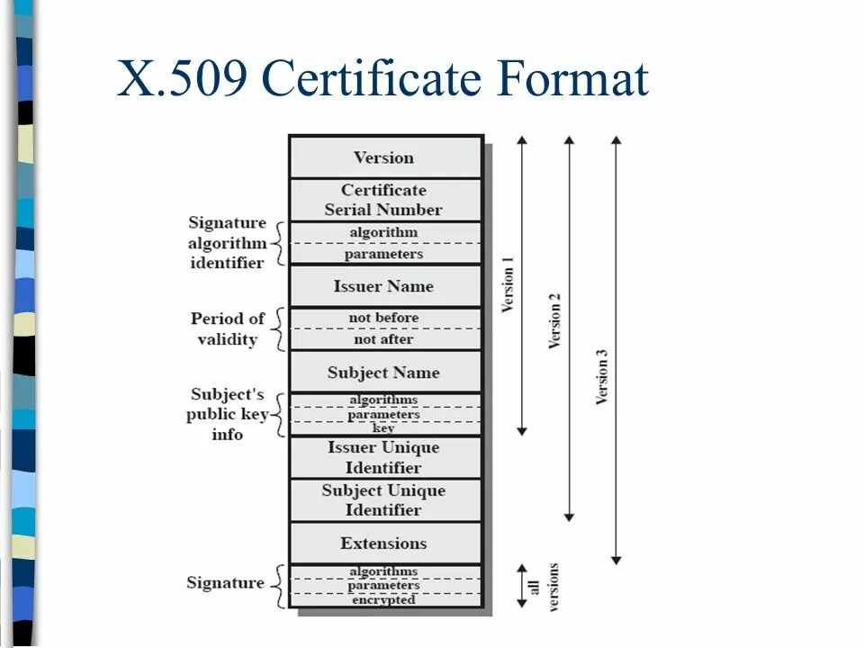 Стандарт x.509 v.3. Формат сертификата x.509. Структура сертификата x.509. Структура x509 Certificate.
