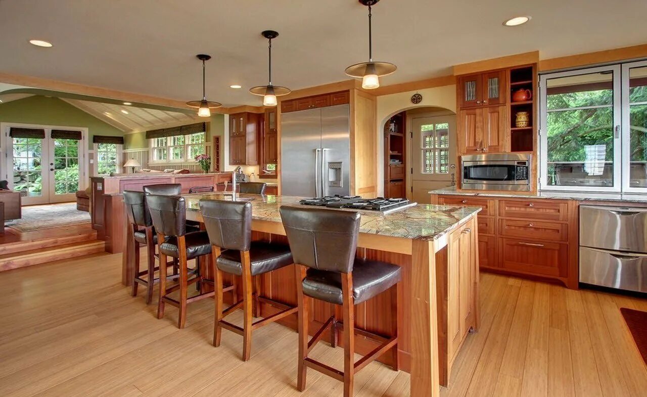 Кухни рабочий поселок. Кухонный остров. Кухни рабочий поселок. Двухуровневая столешница. Красивые кухни с островом.