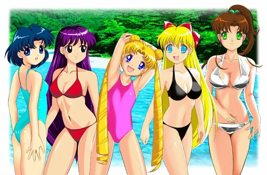 Сейлор Мун в купалльнике. Минако Айно бикини. Ами Цукино сейлормун. Sailor Moon в купальнике.