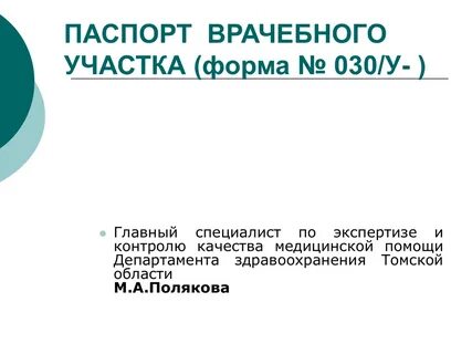 Учетная форма 030 у тер