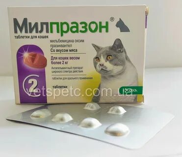 Милпразон для кошек весом более 2 кг