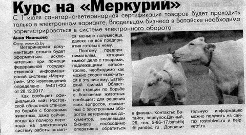Меркурий ветеринария