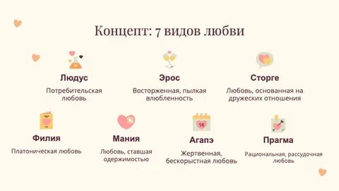 Разные типы любви
