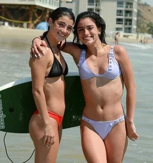 CHARLI and DIXIE D’AMELIO in Bikinis at a Beach in Los Angeles 09/07/2020.