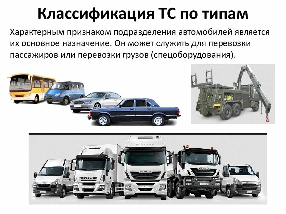 Автомобильный основные грузы