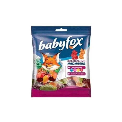 Мармелад Babyfox 70 гр. Жев.марм. Babyfox c витаминами ассорти вкусов 30г. Мармелад Babyfox, 30г. Жев.марм Babyfox Бегемоты 30г/90. Marmalade fox