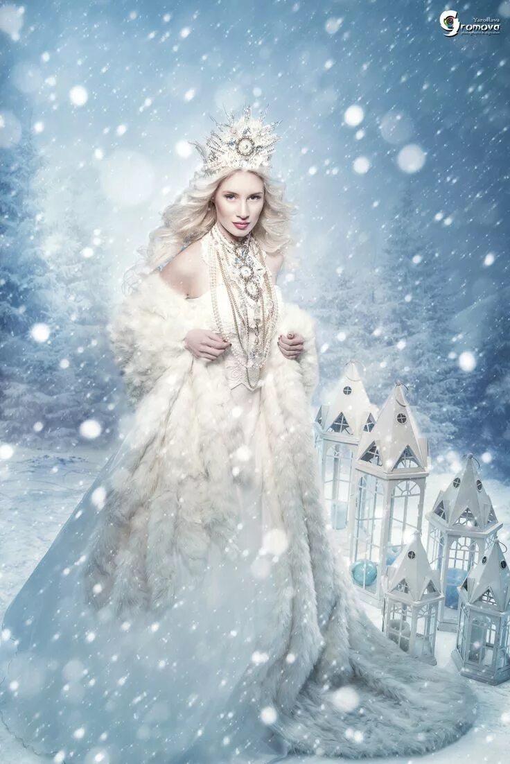 Образы в сказке снежная королева. Снежная Королева и принцесса. Образ зимы. Сказочный образ зимы.