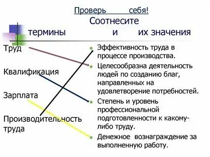 Соотнесите понятия данных понятий