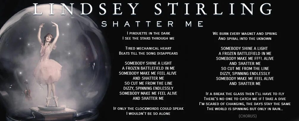 Shatter me. Lindsey Stirling Shatter me обложка. Shatter me перевод. Shatter me книга.