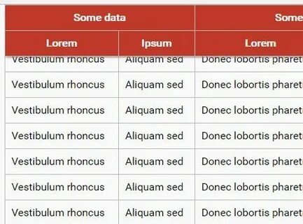 Table header