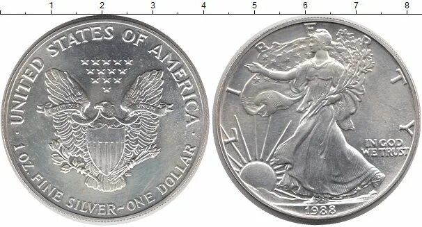 Монеты США серебро. 1 Доллар США серебро. Монеты США 1991. Монета шагающая Свобода.