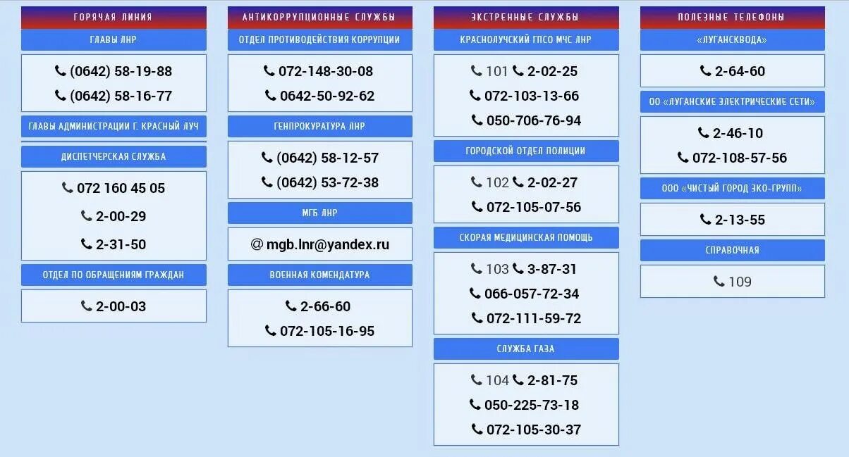 Номера экстренных служб красный Луч. Важные телефоны. Номера телефонов экстренных служб в Луганске. Телефонные номера ЛНР.