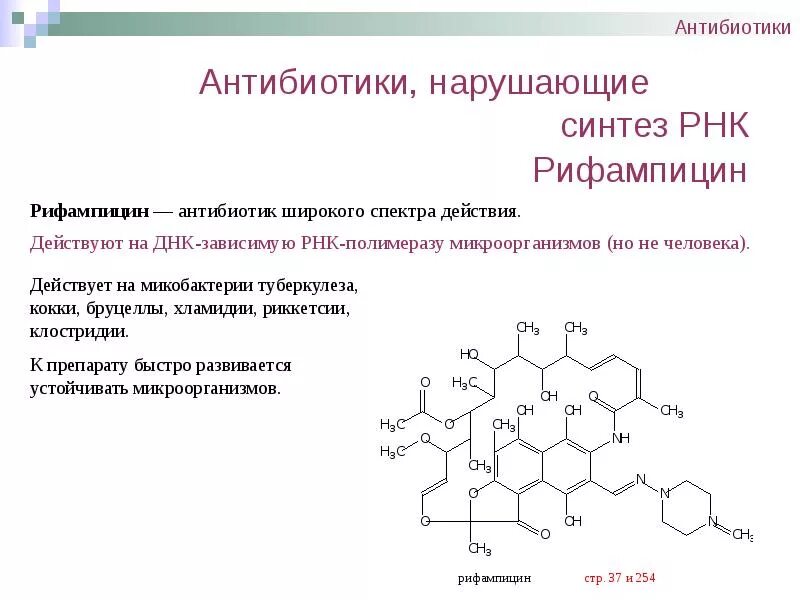 Рифампицин группа антибиотиков. Какие антибиотики нарушают репликацию нуклеиновых кислот. Синтез матричной РНК нарушает антибиотик. Антибиотики действующие на Синтез РНК. Антибиотики нарушающие Синтез РНК.