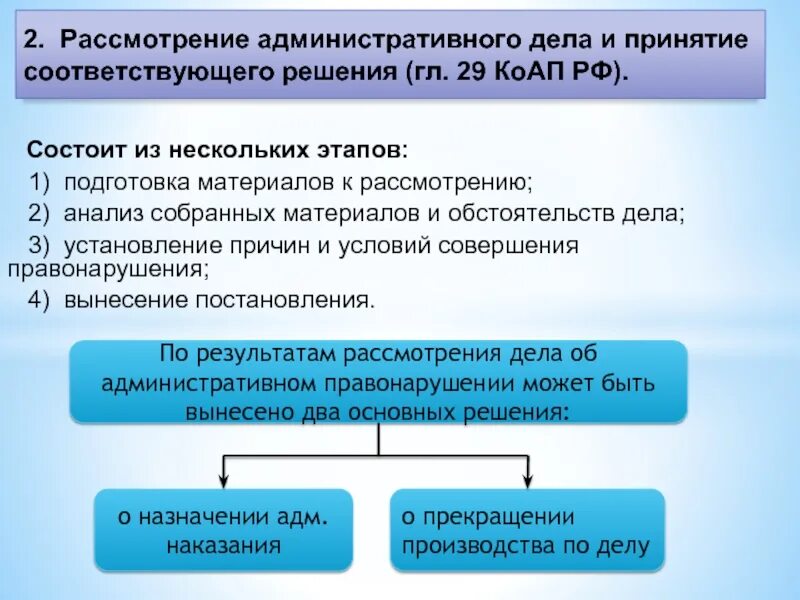 Стадии рассмотрения дела. Стадии рассмотрения административного дела. Анализ обстоятельств дела в административном процессе. Рассмотрение дела и принятие решения стадия.