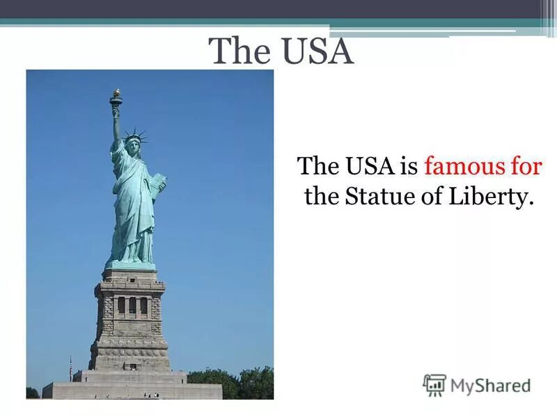 To be famous for examples. Be famous for. the usa famous. famous of или for. the usa is famous for.