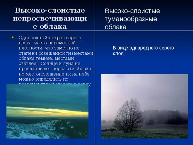 Облачность состав. Облачность состав