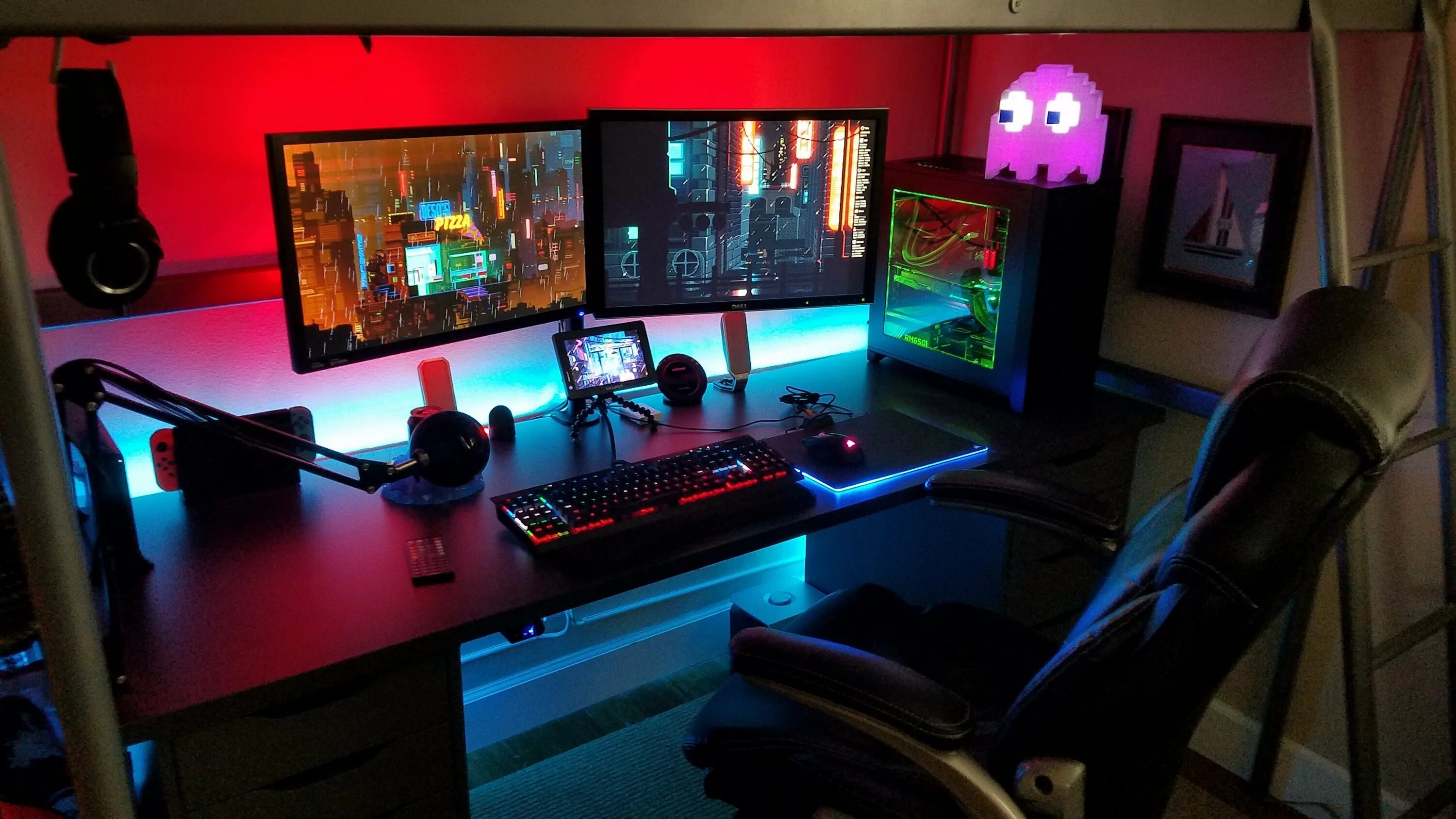 Фон комнаты геймера. Аниме комната. Фон комнаты геймера. Неоновая игровая комната. Геймерская комната арт.