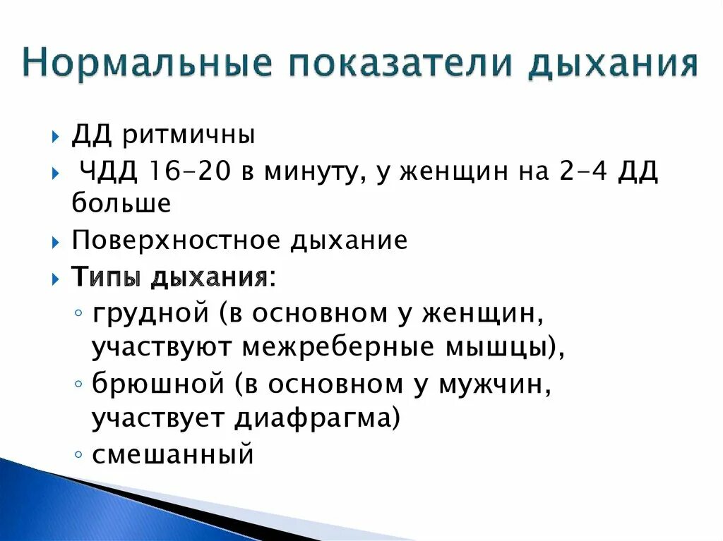 Частота дыхания взрослого человека составляет. Подсчет частоты дыхания больного алгоритм. Нормальные показатели дыхания. Дыхание ЧДД. Нормальные показатели ЧДД.