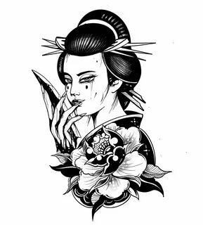 Geisha by @digent.ink Blackwork tattoo, Tattoo sketches, Tattoo designs.