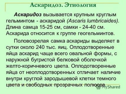 Лечение аскарид