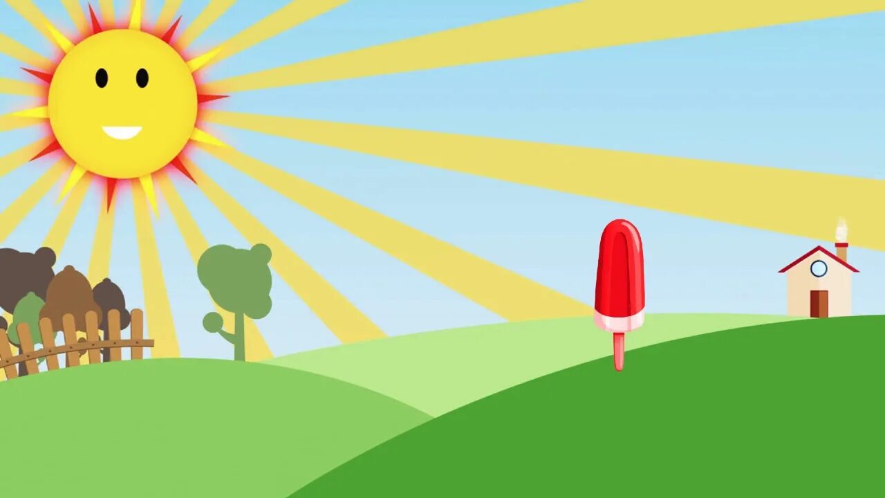 The day was hot and sunny