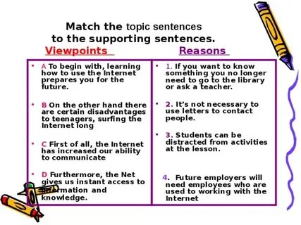 Supporting sentences