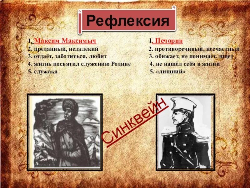 Образ максимы. Максим Максимыч. Синквейн Максим Максимыч. Печорин и Максим Максимыч. Синквейн Максима Максимыча.