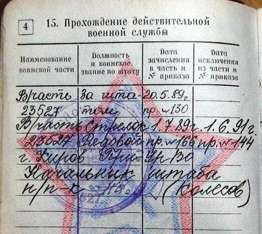 Военный билет запись о службе. Отметка в военном билете об увольнении. Уволен в запас в военном билете. Запись о прохождении военной службы в военном билете.