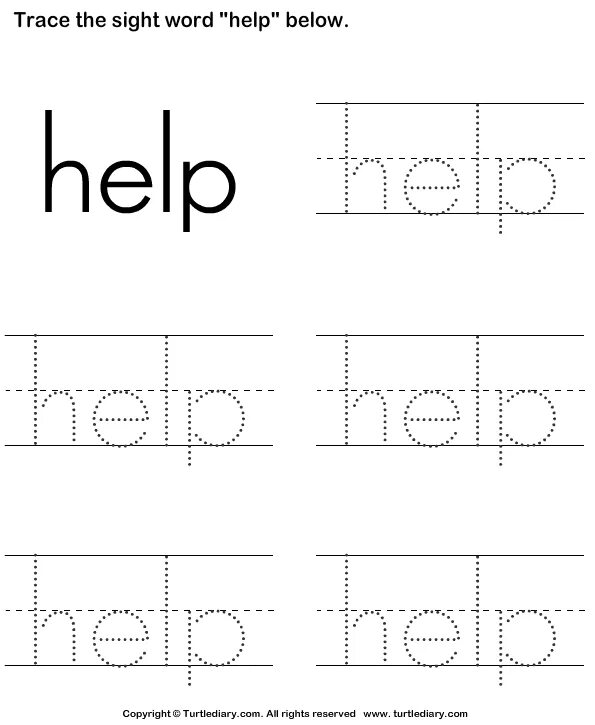 Help worksheets. Trace Words. Sight Words Tracing. Trace Words Worksheets. Help Sight Word Worksheet.