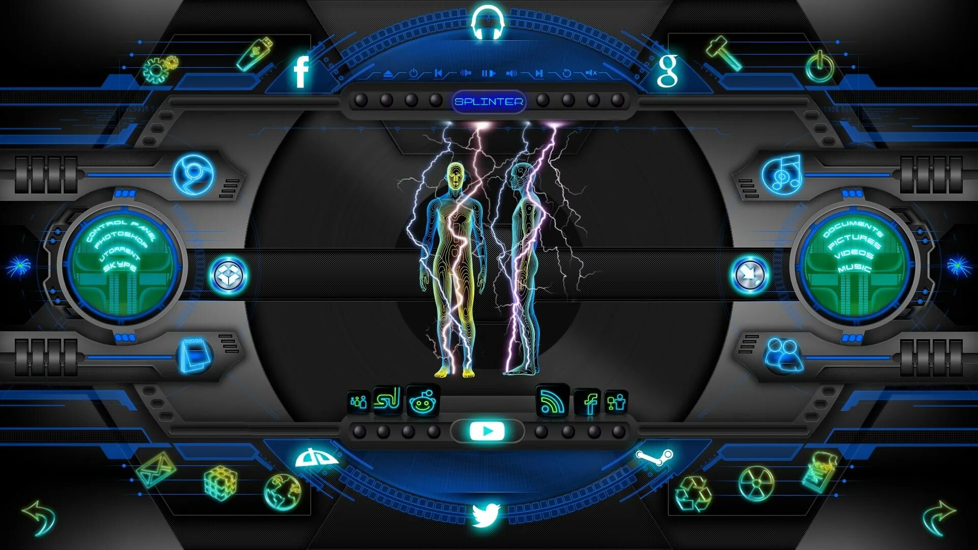 Desktop interface. Часу customization Wallpaper.