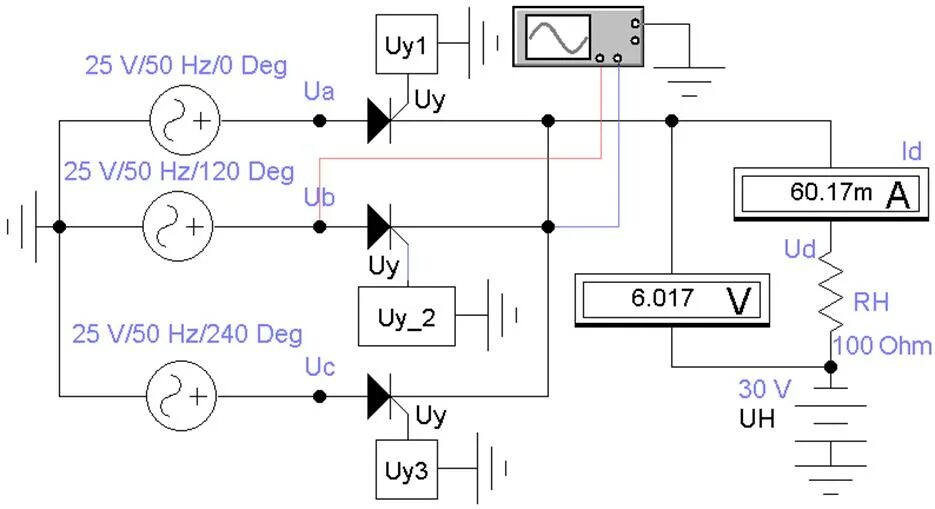 Регулируемый выпрямитель EWB. Deg_v5. (Рис. 1.1). На схеме выставить со 100 vivio v κ*ΧΥ R 120 ohm )120 v/50 Hz'0 deg 0.01 Ohrn. ПТК ДЭГ схема работы.