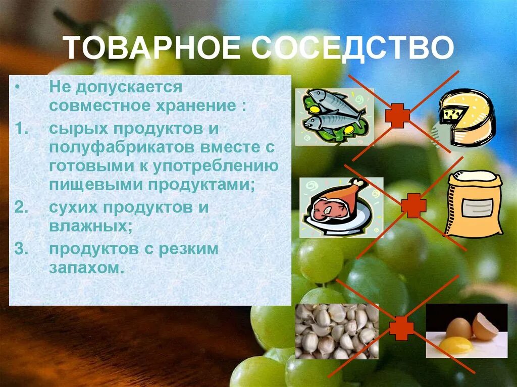 Санпин товарное соседство продуктов. Товарное соседство. Правила товарного соседства. Фрукты товарное соседство. Пищевое товарное соседство.