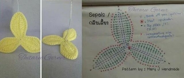Вязаные крючком орхидеи схема вязанные цветы орхидеи Ручная вышивка цветов, Вязаные цветы, Цветы крючком