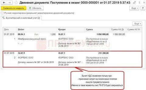 Налоговый учет баланс лизингодателя