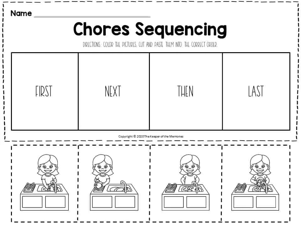 They make him work. Sequencing Worksheets. Sequence Worksheet. Chores Worksheets. Муки Kids Worksheets.