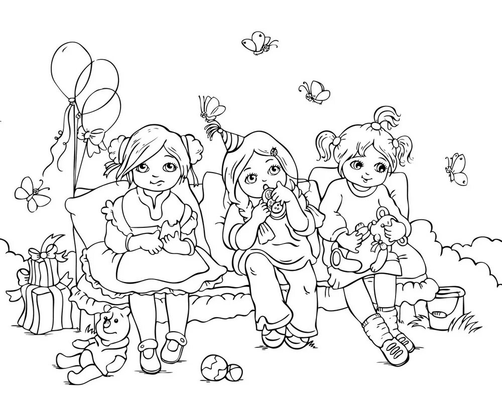 Раскраски для девочек 3. Раскраска подруги. Разукрашка 3 девочки. Раскраска две подружки. Разукрашка 3 девочки.