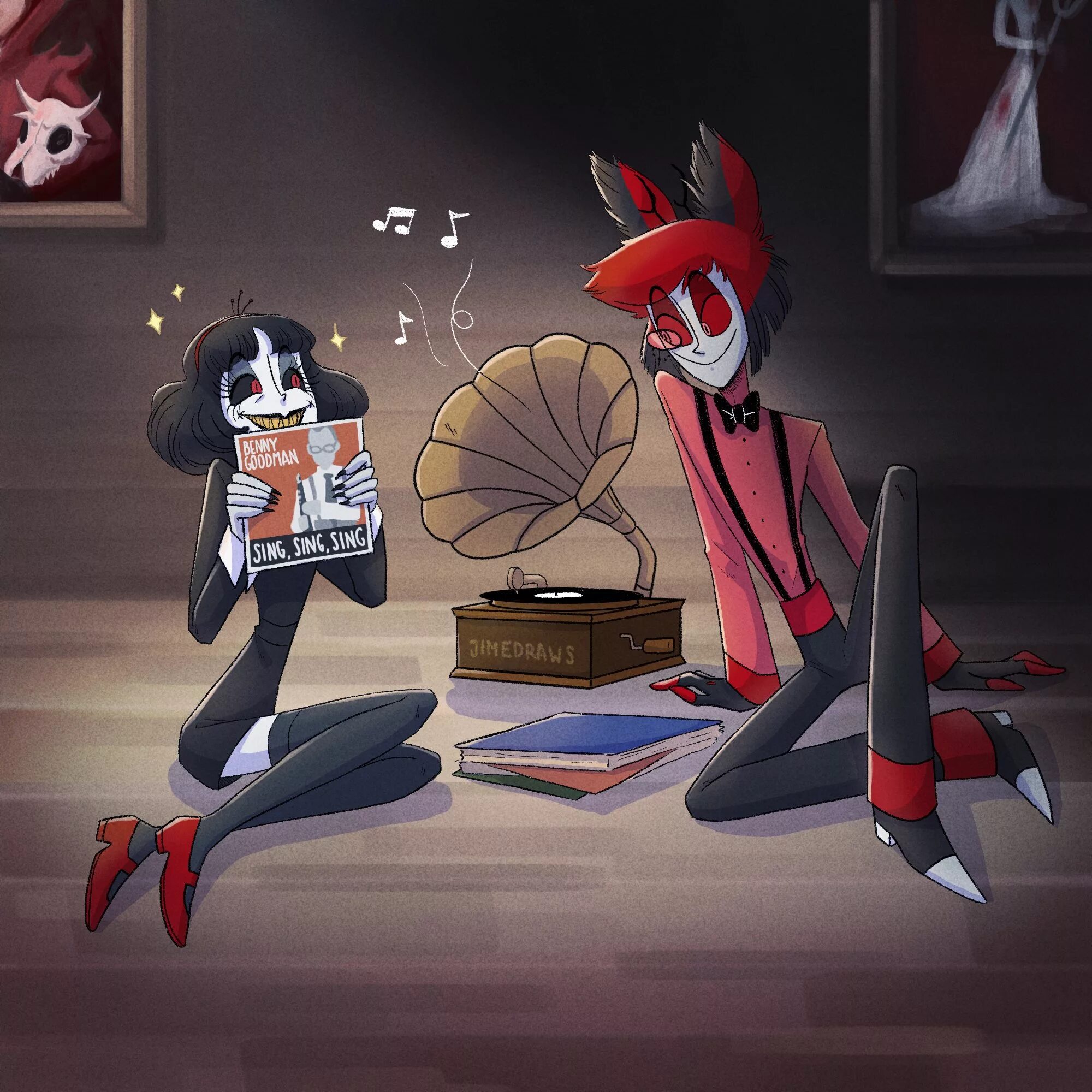 аластор хазбин. чарли магне отель хазбин демон. ориентация персонажей отель хазбин. отель хазбин чарли и люцифер. редизайн персонажей отель хазбин.