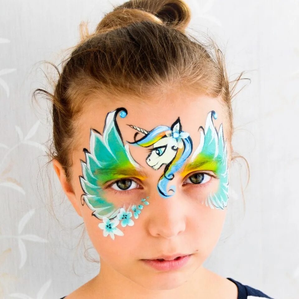 аквагрим для девочек. единорожка макияж детский. аквагрим единорог. аквагрим на лице для девочек. единорог аквагрим.