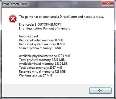 Fatal memory error