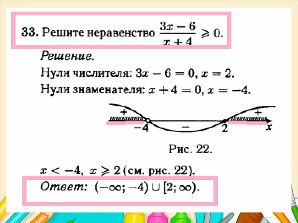 Урок неравенства 9 класс