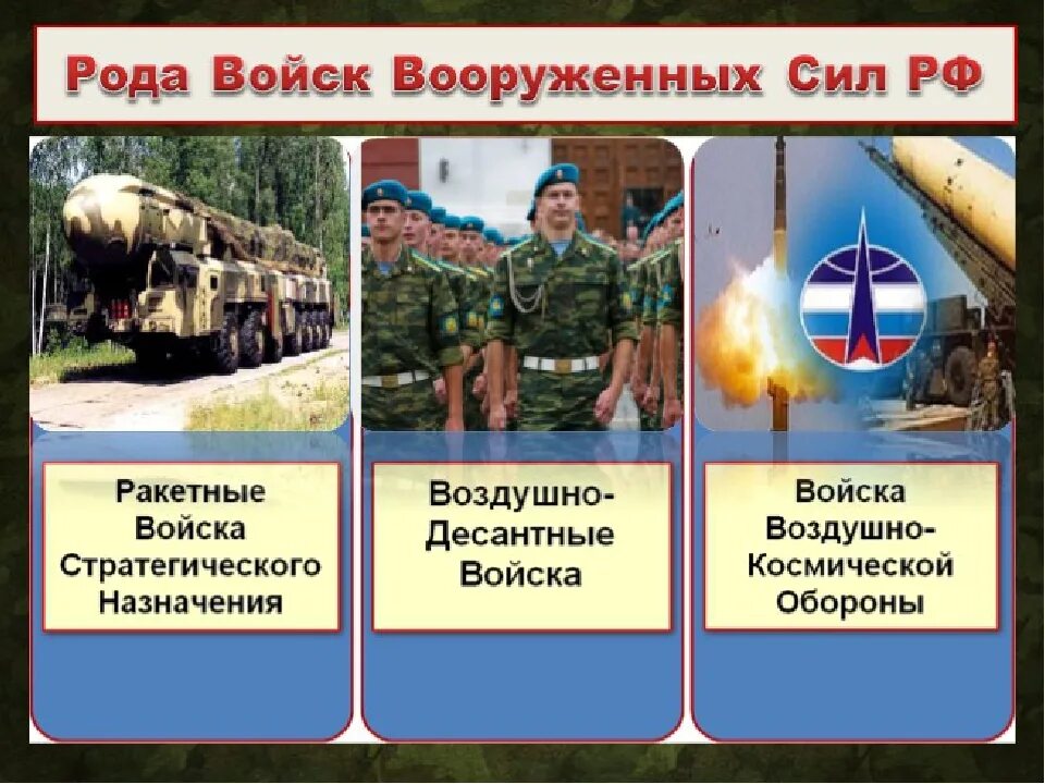 В какой род войск попал. Рода войск Вооруженных сил РФ вооружение. Три рода войск Вооруженных сил Российской Федерации. Рода войск вс РФ 2023. Роды войск вс РФ.