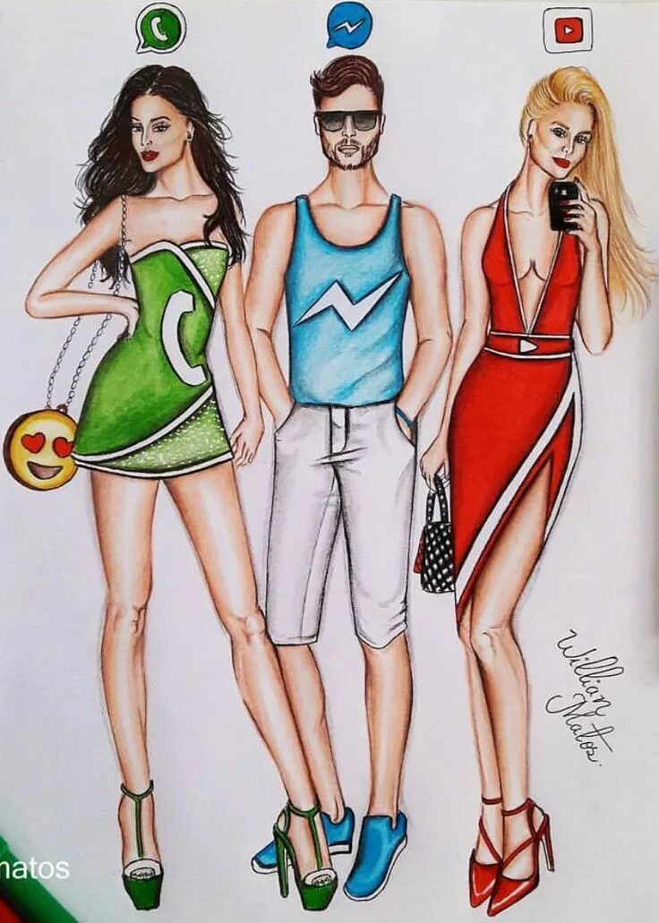 Девочки приложения рисовать. Нарисованные девочки в стиле приложений. Рисунки девочек в стиле приложений. Сот сети в виде людей. Платья в виде приложений.
