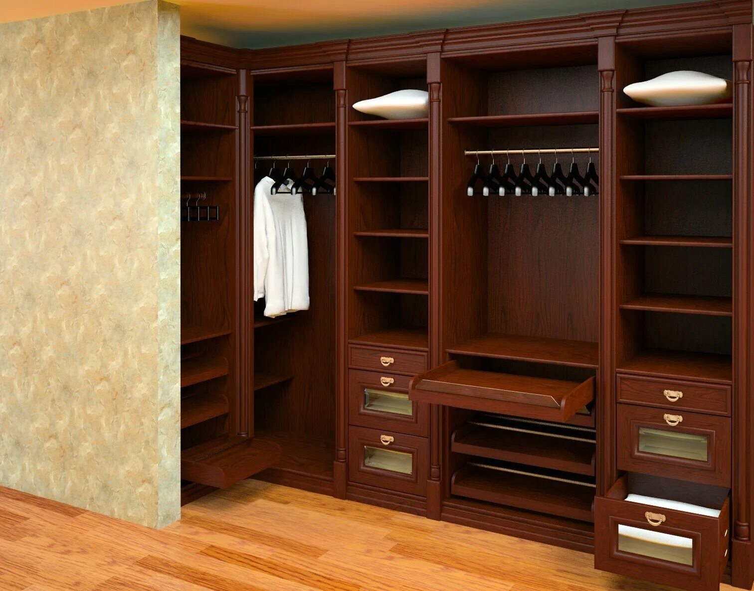 Шкаф-гардеробная. Вместительный шкаф. Встроенный шкаф гардероб. Встроенная гардеробная в комнате.