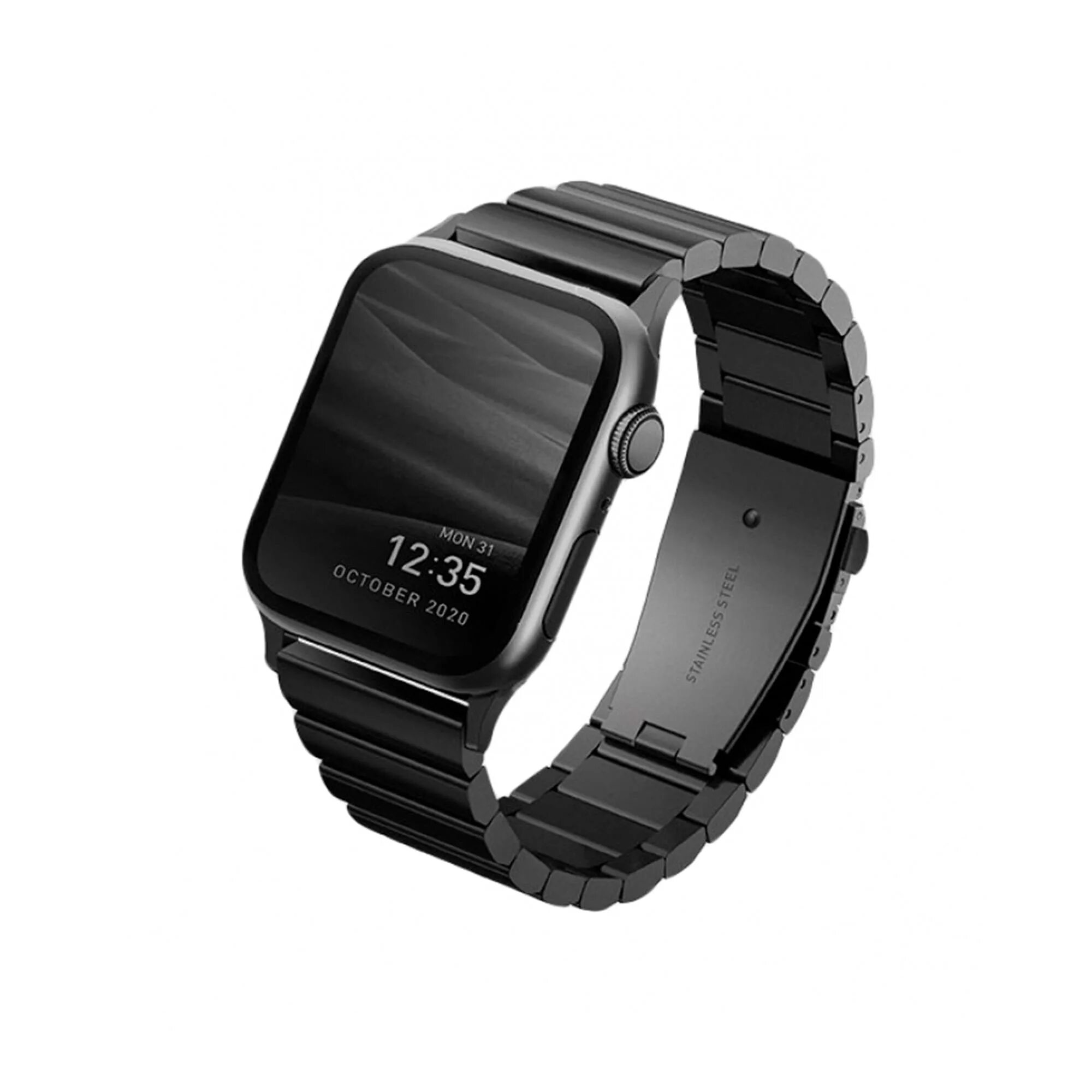 Uniq apple. Uniq ремешок для apple watch. uniq strova strap link. блочный браслет uniq strova для apple watch 42 / 44 / 45mm сталь.